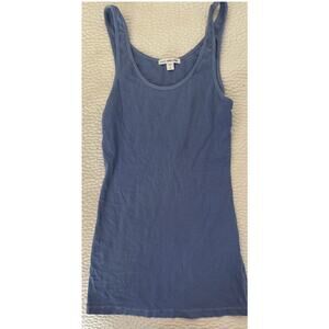 James Perse Standard Ribbed Tank Top Dusty Periwinkle Blue Size 2